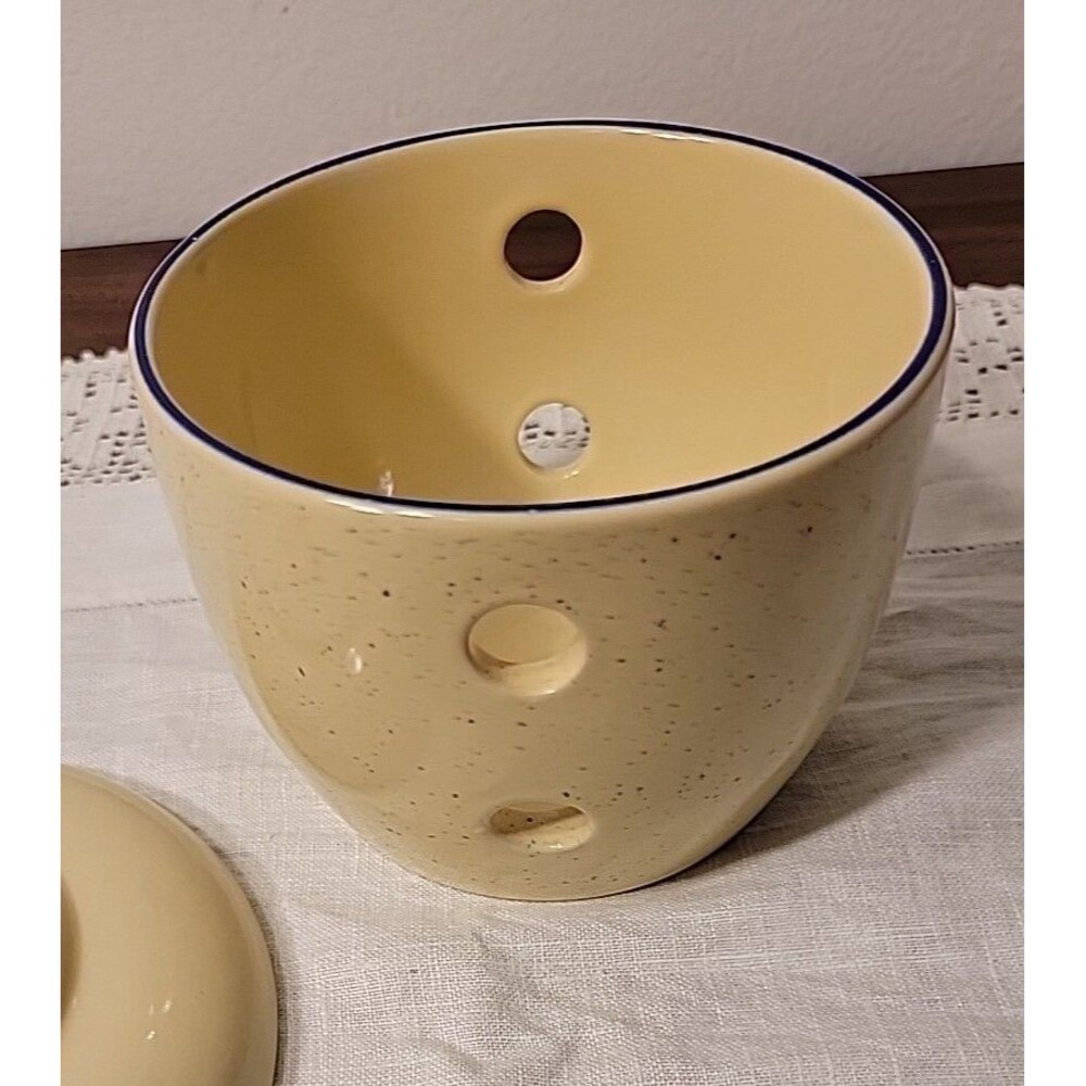 Claytan Stoneware Ginger / Garlic Lidded Canister & Grater Plate - Picture 7 of 8